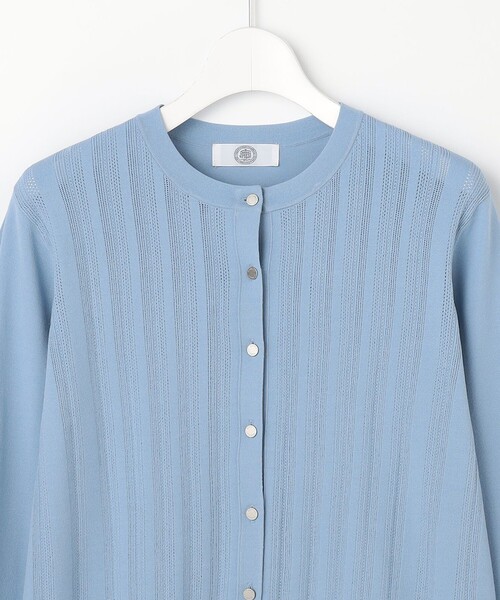 J.PRESS（ジェイプレス）の「【アンサンブル着用可】Rayon Elite Stretch クルーネック カーディガン（カーディガン/ボレロ・レディース・ベージュ系/ピンク系/サックスブルー系/ネイビー系・LARGE/MEDIUM）」の14枚目の写真