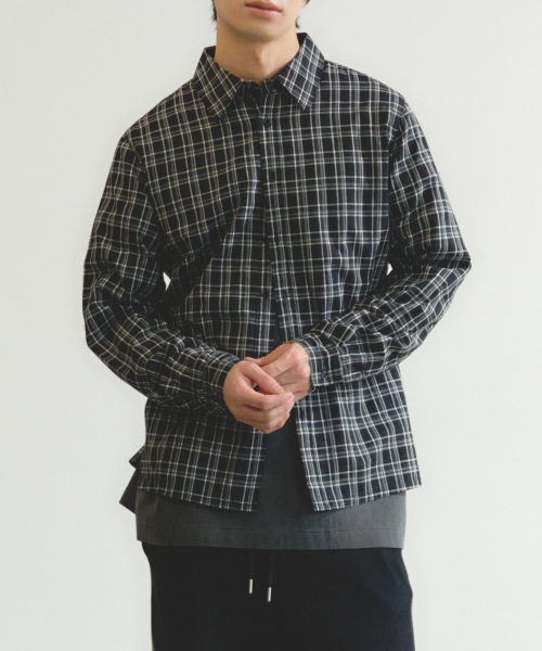 eastserviceshop（イーストサービスショップ）の「ヴィンテージクラシックチェックシャツ - ブラック（シャツ/ブラウス・レディース・ブラック・SMALL/MEDIUM/LARGE）」の5枚目の写真