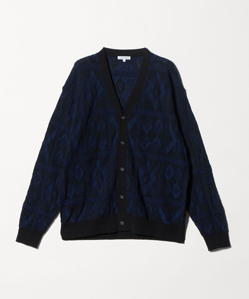 A DAY IN THE LIFE UNITED ARROWS(アデイインザライフユナイテッドアローズ)の「アブストラクト パターン Vネックカーディガン-ウォッシャブル-<A DAY IN THE LIFE>(ニット/セーター・メンズ・ブラック/ベージュ/ネイビー・L/M)」の1枚目の写真