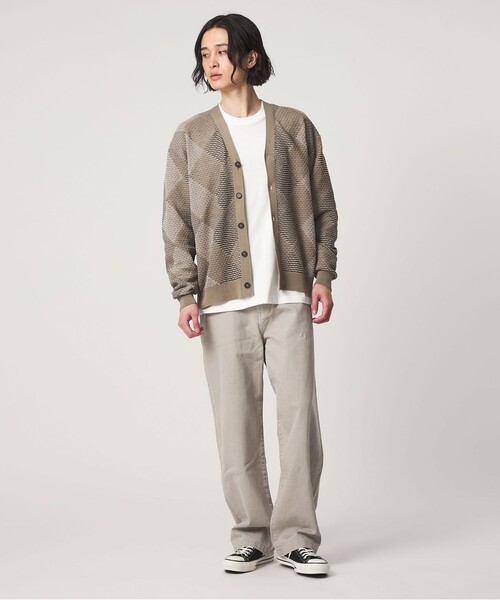 A DAY IN THE LIFE UNITED ARROWS(アデイインザライフユナイテッドアローズ)の「アブストラクト パターン Vネックカーディガン-ウォッシャブル-<A DAY IN THE LIFE>(ニット/セーター・メンズ・ブラック/ベージュ/ネイビー・L/M)」の5枚目の写真