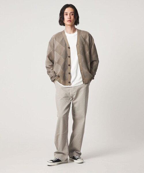 A DAY IN THE LIFE UNITED ARROWS(アデイインザライフユナイテッドアローズ)の「アブストラクト パターン Vネックカーディガン-ウォッシャブル-<A DAY IN THE LIFE>(ニット/セーター・メンズ・ブラック/ベージュ/ネイビー・L/M)」の6枚目の写真