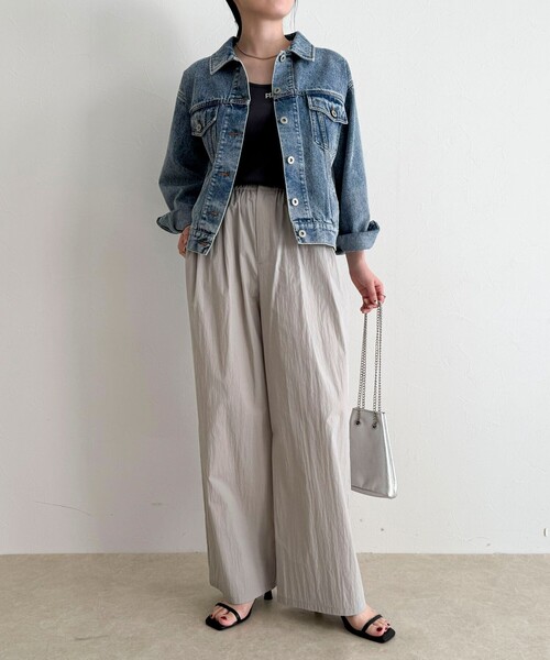 fredy emue（フレディエミュ）の「コットンナイロンタックギャザーパンツ（その他パンツ・レディース・ライトグレー/ブラウン/ブラック・38/36）」の7枚目の写真