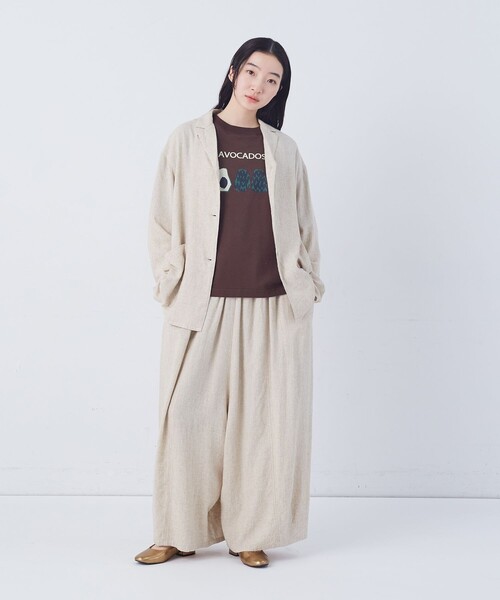 conges payes ADIEU TRISTESSE(コンジェ ペイエ アデュートリステス)の「【FAVE】シャーリングシャツジャケット(テーラードジャケット・レディース・キナリ/ブルー系その他/ネイビー/グレー系その他・38)」の5枚目の写真