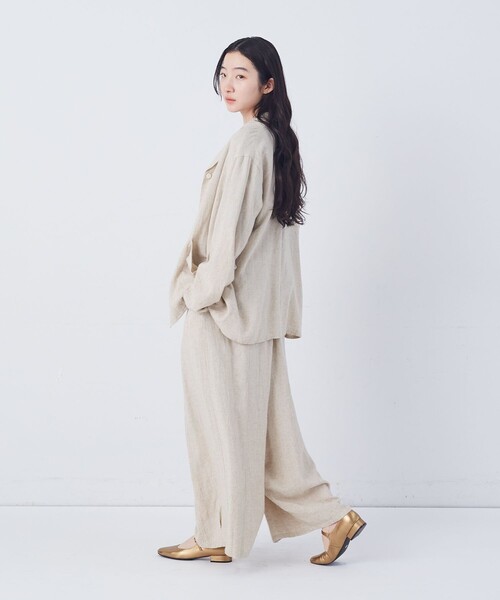 conges payes ADIEU TRISTESSE(コンジェ ペイエ アデュートリステス)の「【FAVE】シャーリングシャツジャケット(テーラードジャケット・レディース・キナリ/ブルー系その他/ネイビー/グレー系その他・38)」の6枚目の写真