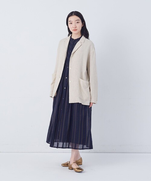 conges payes ADIEU TRISTESSE(コンジェ ペイエ アデュートリステス)の「【FAVE】シャーリングシャツジャケット(テーラードジャケット・レディース・キナリ/ブルー系その他/ネイビー/グレー系その他・38)」の7枚目の写真