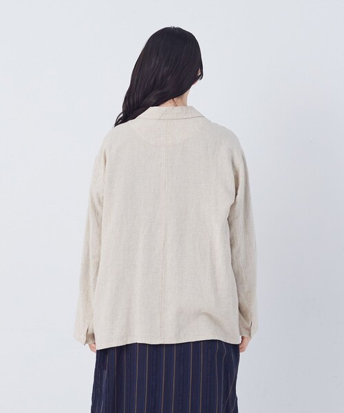 conges payes ADIEU TRISTESSE(コンジェ ペイエ アデュートリステス)の「【FAVE】シャーリングシャツジャケット(テーラードジャケット・レディース・キナリ/ブルー系その他/ネイビー/グレー系その他・38)」の13枚目の写真