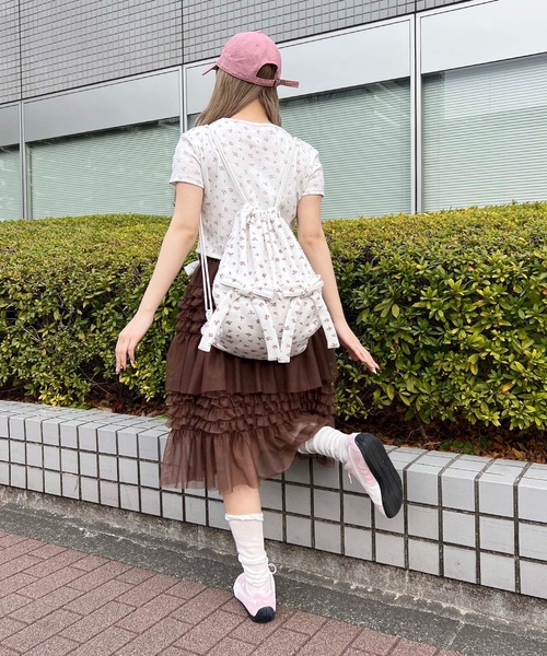 WC(ダブル シー)の「リトルフラワーWリボンTシャツ(Tシャツ/カットソー・レディース・ピンク/ホワイト・FREE)」の11枚目の写真