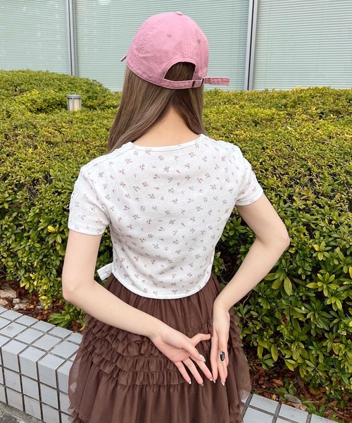 WC(ダブル シー)の「リトルフラワーWリボンTシャツ(Tシャツ/カットソー・レディース・ピンク/ホワイト・FREE)」の13枚目の写真