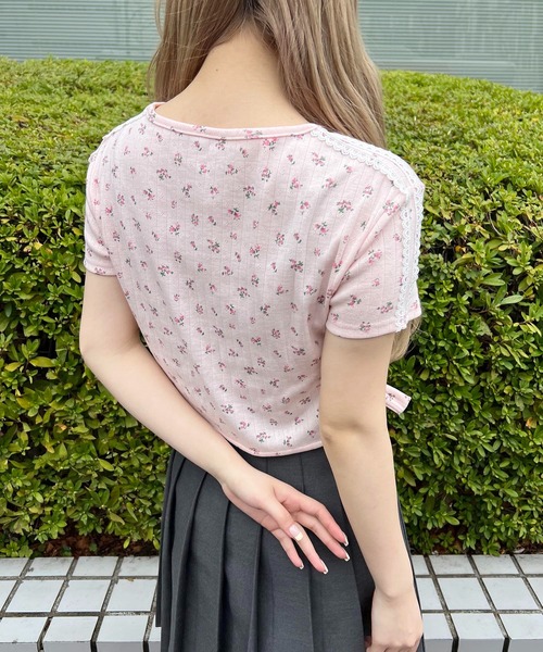 WC(ダブル シー)の「リトルフラワーWリボンTシャツ(Tシャツ/カットソー・レディース・ピンク/ホワイト・FREE)」の18枚目の写真