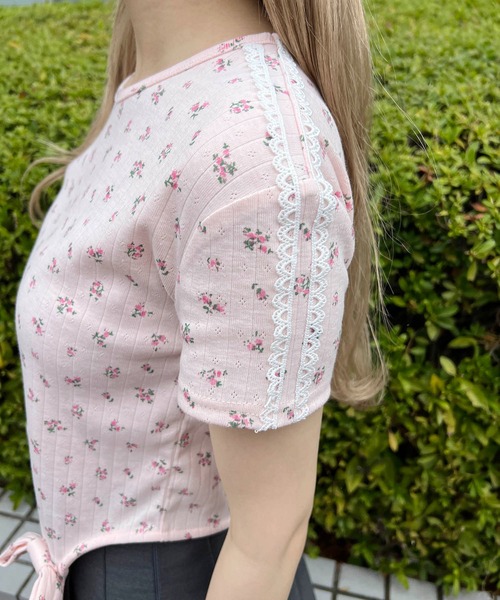 WC(ダブル シー)の「リトルフラワーWリボンTシャツ(Tシャツ/カットソー・レディース・ピンク/ホワイト・FREE)」の19枚目の写真