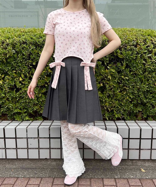 WC(ダブル シー)の「リトルフラワーWリボンTシャツ(Tシャツ/カットソー・レディース・ピンク/ホワイト・FREE)」の21枚目の写真