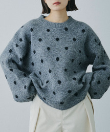 Mirette（ミレット）の「クラシックドット オーバーニットセーター   Classic Dot Oversized Knit Sweater（ニット/セーター）」