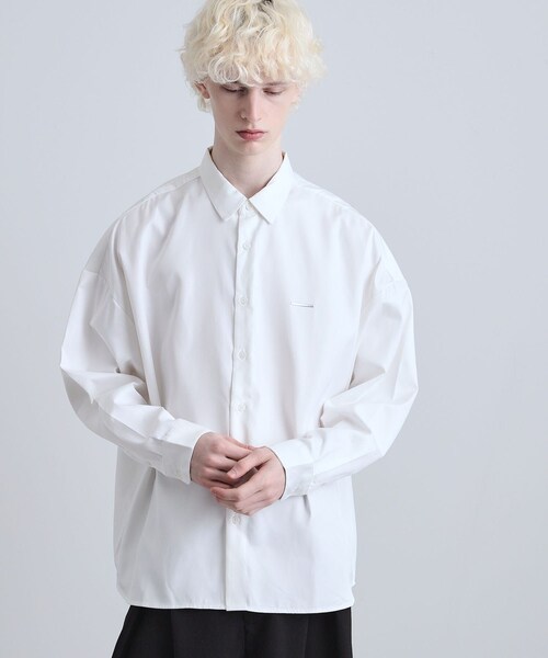 tk.TAKEO KIKUCHI（ティーケータケオキクチ）の「オーバーとろみシャツ（シャツ/ブラウス・メンズ・ブラック系/ホワイト/グレー系/ネイビー系/ブラック・01/02/03）」の8枚目の写真