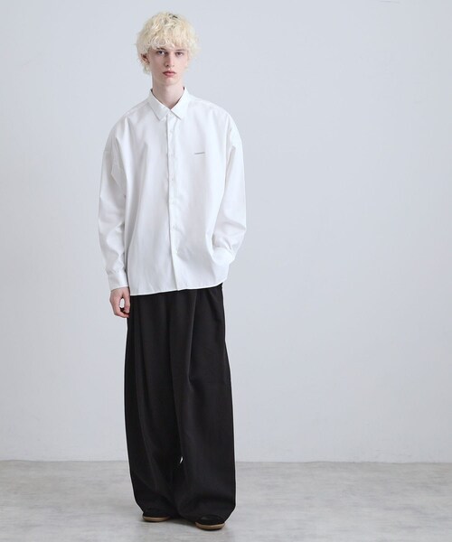 tk.TAKEO KIKUCHI（ティーケータケオキクチ）の「オーバーとろみシャツ（シャツ/ブラウス・メンズ・ブラック系/ホワイト/グレー系/ネイビー系/ブラック・01/02/03）」の9枚目の写真