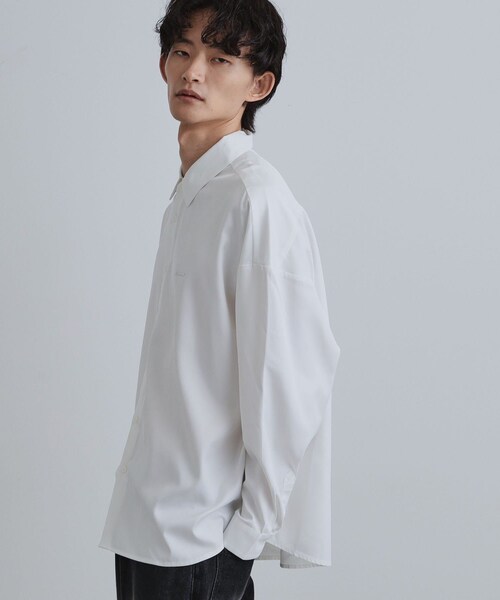 tk.TAKEO KIKUCHI（ティーケータケオキクチ）の「オーバーとろみシャツ（シャツ/ブラウス・メンズ・ブラック系/ホワイト/グレー系/ネイビー系/ブラック・01/02/03）」の12枚目の写真