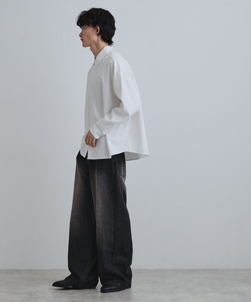 tk.TAKEO KIKUCHI（ティーケータケオキクチ）の「オーバーとろみシャツ（シャツ/ブラウス・メンズ・ブラック系/ホワイト/グレー系/ネイビー系/ブラック・01/02/03）」の14枚目の写真