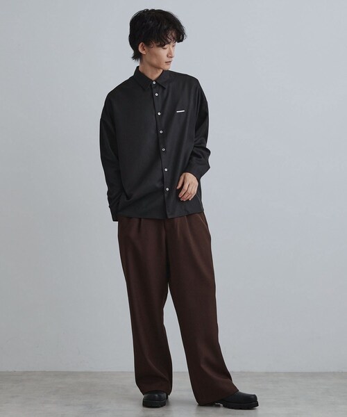 tk.TAKEO KIKUCHI（ティーケータケオキクチ）の「オーバーとろみシャツ（シャツ/ブラウス・メンズ・ブラック系/ホワイト/グレー系/ネイビー系/ブラック・01/02/03）」の18枚目の写真