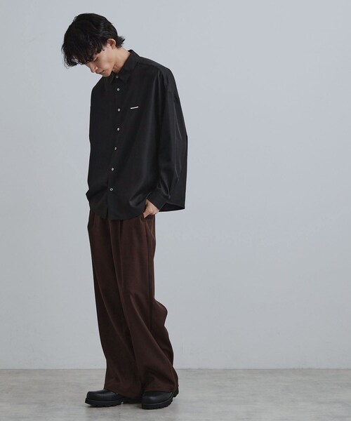 tk.TAKEO KIKUCHI（ティーケータケオキクチ）の「オーバーとろみシャツ（シャツ/ブラウス・メンズ・ブラック系/ホワイト/グレー系/ネイビー系/ブラック・01/02/03）」の19枚目の写真