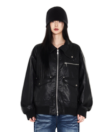 IDWS（アイドンワナセル）の「Misty Leather Blouson Black（ライダースジャケット）」