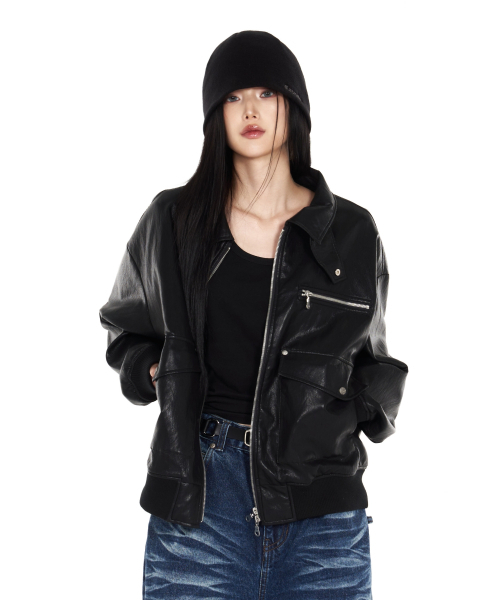 IDWS(アイドンワナセル)の「Misty Leather Blouson Black(ライダースジャケット・レディース・その他・1/2)」の21枚目の写真
