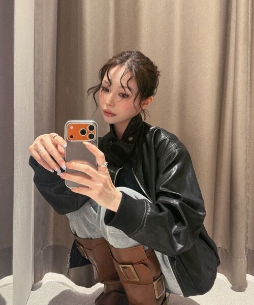 IDWS(アイドンワナセル)の「Misty Leather Blouson Black(ライダースジャケット・レディース・その他・1/2)」の9枚目の写真