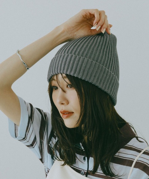 GLOBAL WORK（グローバルワーク）の「ニットワッチ/661440（ニットキャップ/ビーニー・レディース・ブラック/オフホワイト/グレー・FREE）」の12枚目の写真