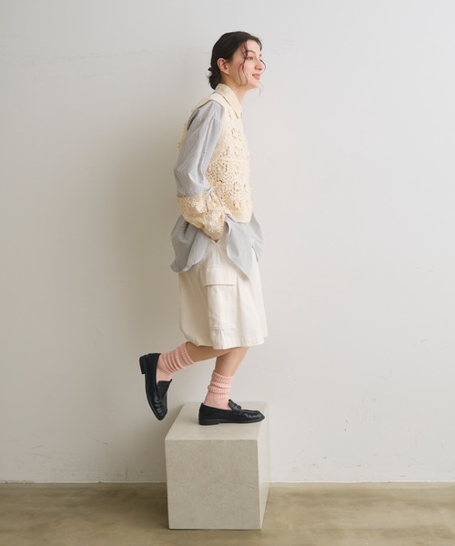 Crisp(クリスプ)の「フラワークロシェベスト(ベスト・レディース・ブラウン/アイボリー・FREE)」の20枚目の写真