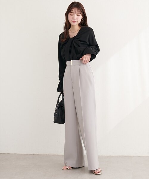 natural couture（ナチュラルクチュール）の「フロントねじりブラウス（シャツ/ブラウス・レディース・ピンク/オフホワイト/ブラック/サックスブルー・FREE）」の13枚目の写真