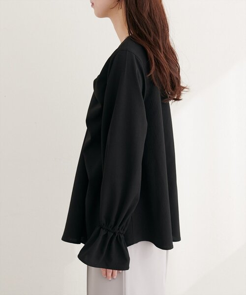 natural couture（ナチュラルクチュール）の「フロントねじりブラウス（シャツ/ブラウス・レディース・ピンク/オフホワイト/ブラック/サックスブルー・FREE）」の15枚目の写真