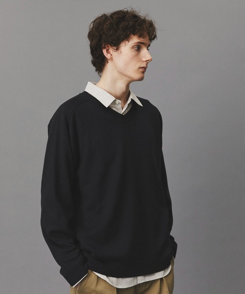 PUBLIC TOKYO（パブリックトウキョウ）の「シルクブレンドVネックニット /春服/ニット/ウォッシャブル（ニット/セーター・メンズ・ブルー/グリーン/ダークグレー・2/1）」の6枚目の写真