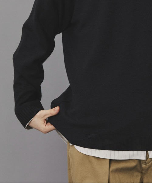 PUBLIC TOKYO（パブリックトウキョウ）の「シルクブレンドVネックニット /春服/ニット/ウォッシャブル（ニット/セーター・メンズ・ブルー/グリーン/ダークグレー・2/1）」の8枚目の写真