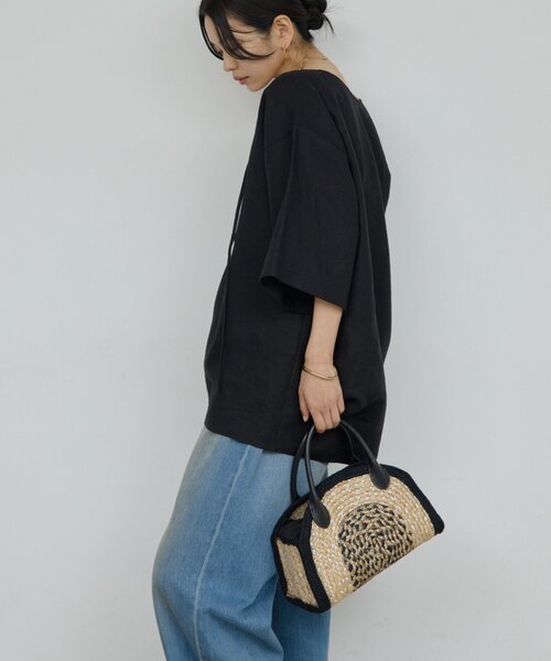 GALLARDAGALANTE(ガリャルダガランテ)の「【Jhuri Shate】ハーフサークルバッグ/S(トートバッグ・レディース・ブラック/ベージュ・FREE)」の7枚目の写真