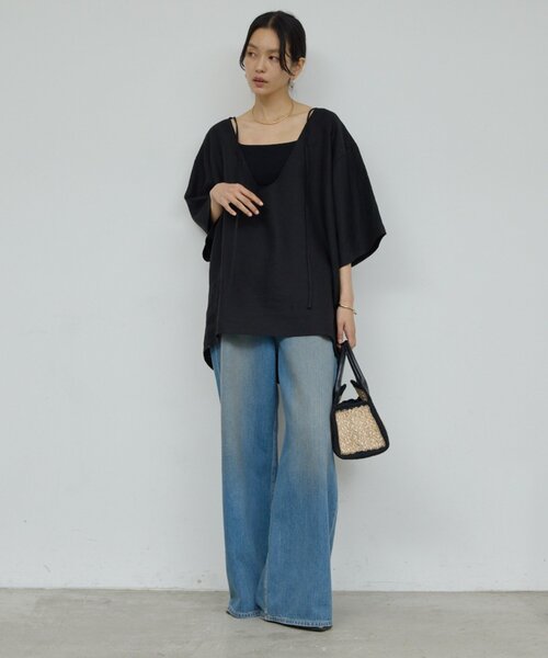 GALLARDAGALANTE(ガリャルダガランテ)の「【Jhuri Shate】ハーフサークルバッグ/S(トートバッグ・レディース・ブラック/ベージュ・FREE)」の8枚目の写真