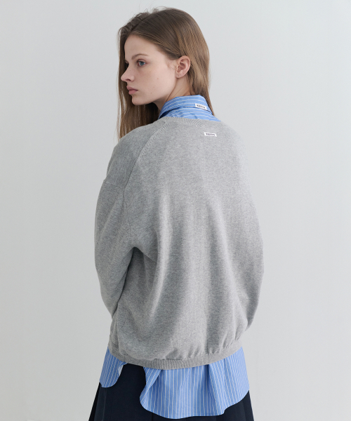 LEVAR(レバー)の「All-day Cotton Round Knit - Melange Grey(ニット/セーター・レディース・その他・FREE)」の4枚目の写真