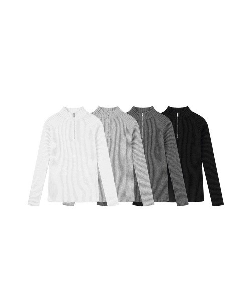 COSYHARU(コシハル)の「マッスルフィットハーフジップリブニット(ニット/セーター・メンズ・チャコール/ブラック/グレー・LARGE/MEDIUM)」の5枚目の写真