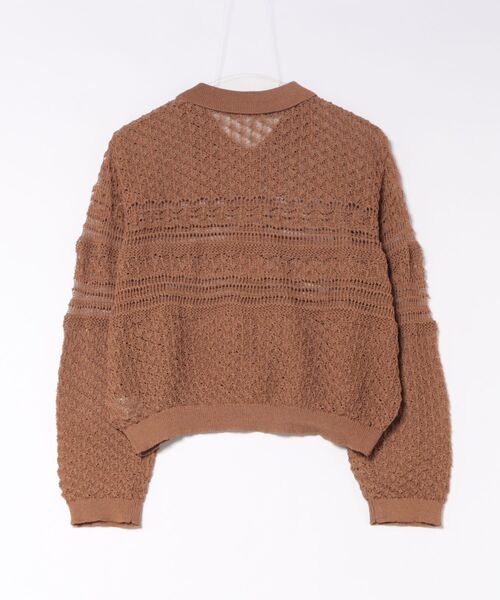 Right-on（ライトオン）の「【HONEYSUCKLE ROSE】レース編みポロカーディガン (透け感 / ショート丈 / 大人カジュアル)（カーディガン/ボレロ・レディース・ブラック/キャメル/キナリ・M/L）」の19枚目の写真