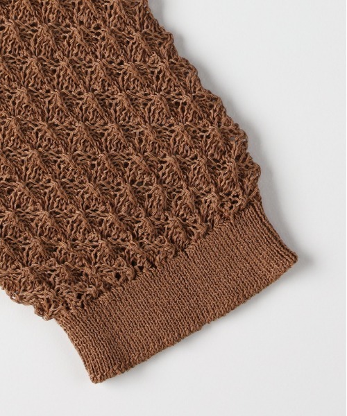 Right-on（ライトオン）の「【HONEYSUCKLE ROSE】レース編みポロカーディガン (透け感 / ショート丈 / 大人カジュアル)（カーディガン/ボレロ・レディース・ブラック/キャメル/キナリ・M/L）」の14枚目の写真