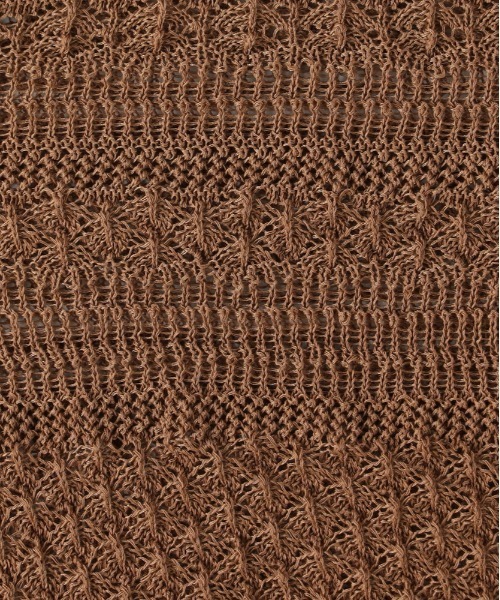 Right-on（ライトオン）の「【HONEYSUCKLE ROSE】レース編みポロカーディガン (透け感 / ショート丈 / 大人カジュアル)（カーディガン/ボレロ・レディース・ブラック/キャメル/キナリ・M/L）」の16枚目の写真