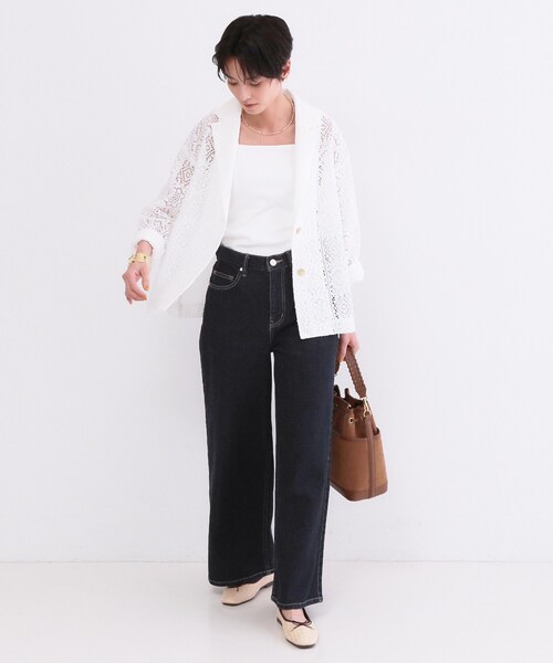 OPAQUE.CLIP（オペークドットクリップ）の「レーステーラードジャケット【洗濯機OK】（テーラードジャケット・レディース・ブラック/ホワイト・40/38/42）」の22枚目の写真