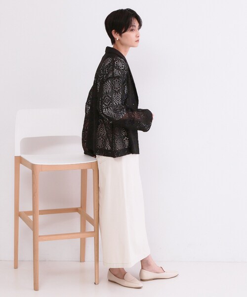 OPAQUE.CLIP（オペークドットクリップ）の「レーステーラードジャケット【洗濯機OK】（テーラードジャケット・レディース・ブラック/ホワイト・40/38/42）」の18枚目の写真