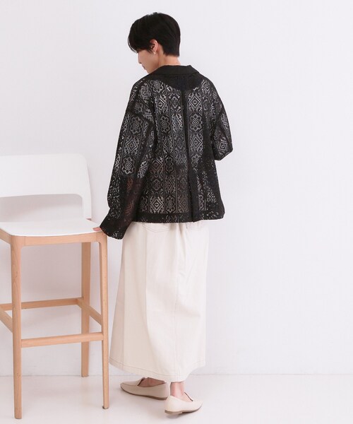 OPAQUE.CLIP（オペークドットクリップ）の「レーステーラードジャケット【洗濯機OK】（テーラードジャケット・レディース・ブラック/ホワイト・40/38/42）」の17枚目の写真