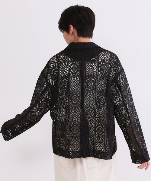 OPAQUE.CLIP（オペークドットクリップ）の「レーステーラードジャケット【洗濯機OK】（テーラードジャケット・レディース・ブラック/ホワイト・40/38/42）」の13枚目の写真