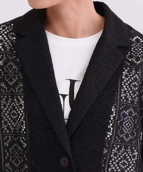 OPAQUE.CLIP（オペークドットクリップ）の「レーステーラードジャケット【洗濯機OK】（テーラードジャケット・レディース・ブラック/ホワイト・40/38/42）」の12枚目の写真