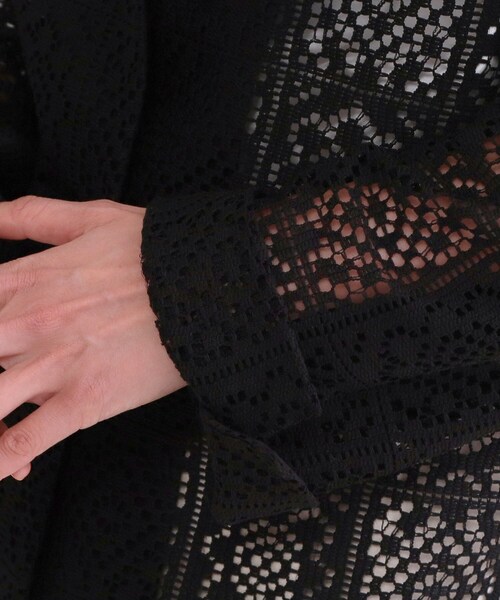 OPAQUE.CLIP（オペークドットクリップ）の「レーステーラードジャケット【洗濯機OK】（テーラードジャケット・レディース・ブラック/ホワイト・40/38/42）」の10枚目の写真