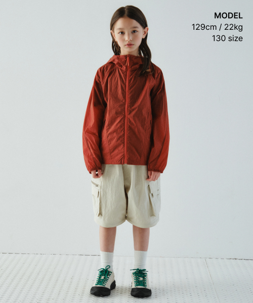 MUSINSA STANDARD KIDS（ムシンサスタンダードキッズ）の「[シティレジャー] シアウィンドブレーカージャケット [オレンジ]（ブルゾン・レディース・その他・110/120/130/140/150/160）」の9枚目の写真