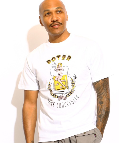 ROTAR(ローター)の「DRINK GRACEFULLY Tee(Tシャツ/カットソー・メンズ・ブラック/ライトブルー/ホワイト・SMALL/MEDIUM/LARGE/X-LARGE)」の1枚目の写真