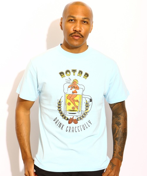 ROTAR(ローター)の「DRINK GRACEFULLY Tee(Tシャツ/カットソー・メンズ・ブラック/ライトブルー/ホワイト・SMALL/MEDIUM/LARGE/X-LARGE)」の3枚目の写真