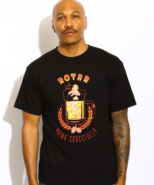 ROTAR(ローター)の「DRINK GRACEFULLY Tee(Tシャツ/カットソー・メンズ・ブラック/ライトブルー/ホワイト・SMALL/MEDIUM/LARGE/X-LARGE)」の4枚目の写真