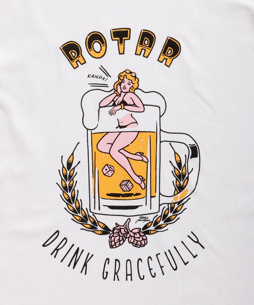 ROTAR(ローター)の「DRINK GRACEFULLY Tee(Tシャツ/カットソー・メンズ・ブラック/ライトブルー/ホワイト・SMALL/MEDIUM/LARGE/X-LARGE)」の7枚目の写真