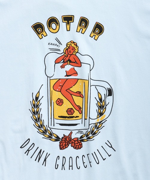 ROTAR(ローター)の「DRINK GRACEFULLY Tee(Tシャツ/カットソー・メンズ・ブラック/ライトブルー/ホワイト・SMALL/MEDIUM/LARGE/X-LARGE)」の8枚目の写真